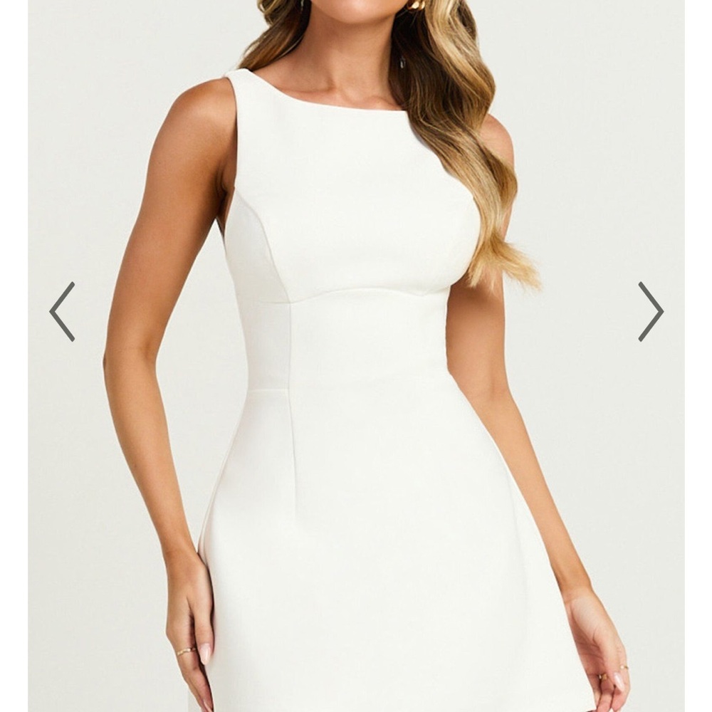 Showpo Raquelle Mini Dress- Boat Neck V Back Fit and Flare - NWT